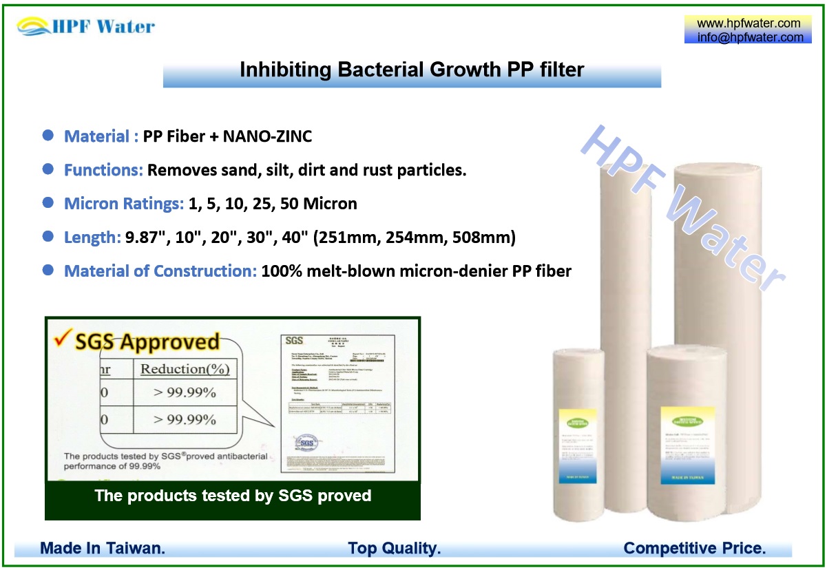 SGS approved Inhibiting Bacterial Growth PP filter